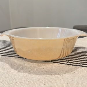 Vintage Anchor Hocking Fire King Peach Luster Ware 1 Quart Baking Dish